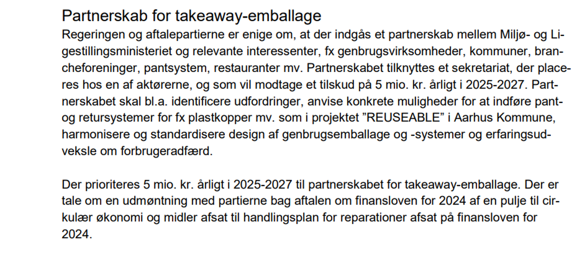 Takeaway emballage